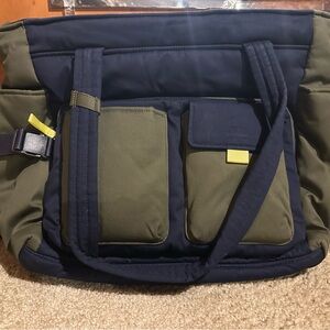 Vera Bradley Olive and Navy Messenger Bag